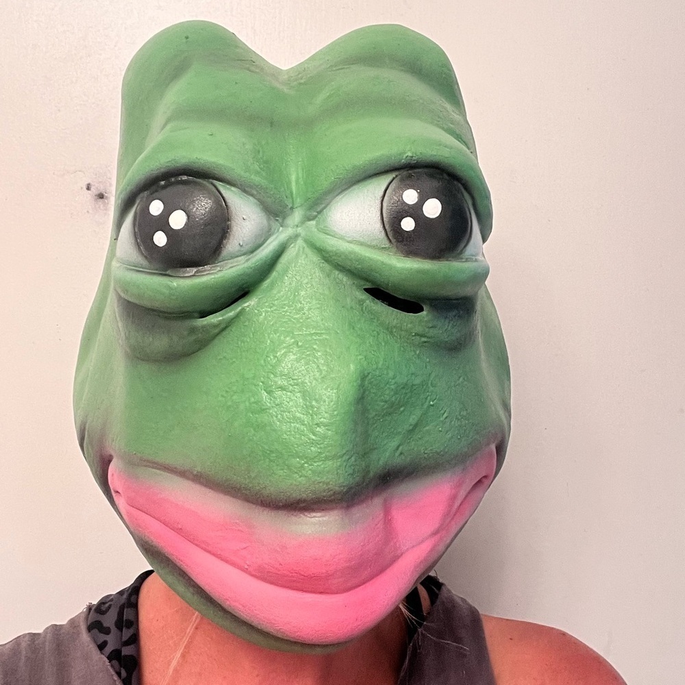 Halloween adult silicone Green Frog Reptile Mask